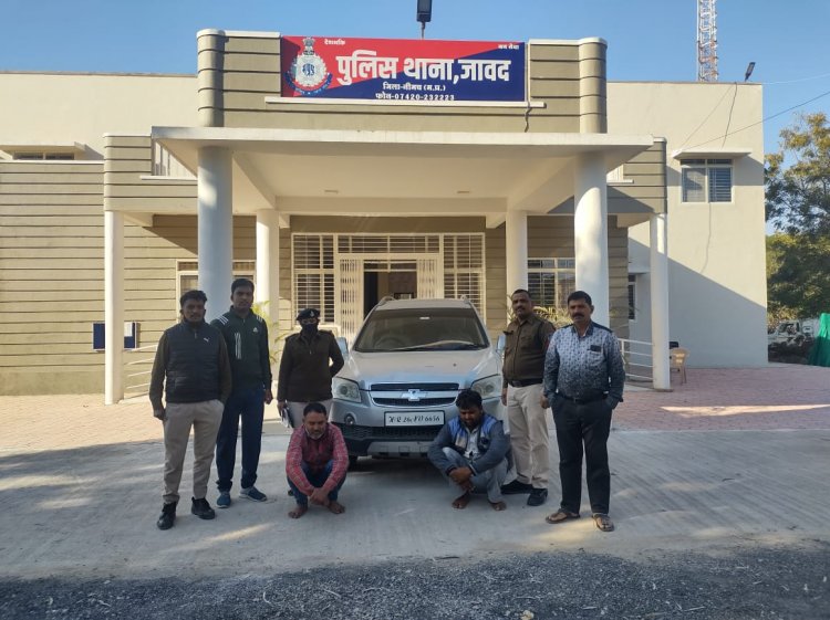 APRADH: लक्जरी कार में ले जाया जा रहा था नशे का ये सामान, अचानक हाइवे पर हुआ जावद पुलिस से सामना, राजस्थान के दो आरोपी चढ़े हत्थे, पढ़े खबर