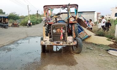 OMG ! मनासा मंडी में उपज लेकर जाता किसान, गेट के बाहर पहुंचते ही हुआ हादसा, अन्नदाता की मेहनत बही पानी में, पढ़े खबर