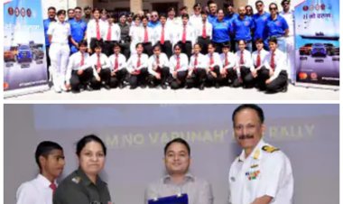 NEWS: भारतीय नौसेना की कार रैली पहुंची चित्तौड़ सैनिक स्कूल, 7500 किलोमीटर की दूरी करेगी तय, कोलकाता से हुई थी रवाना, पढ़े खबर
