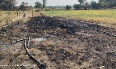 BIG NEWS: आसमान में झूलते बिजली के तार, फिर अचानक लगी खेत में आग, चंद मिनटों में सब हो गया खाक, किसान का बिजली विभाग पर आरोप, कहीं ये बात, पढ़े मनीष जोलान्या की खबर