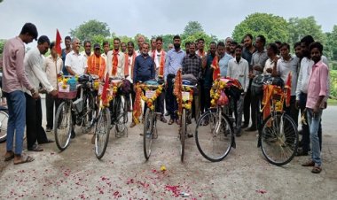 NEWS : ग्राम भाटखेड़ी से वैष्णोदेवी तक साइकिल यात्रा, नगर भ्रमण के बाद भक्त हुए रवाना, 1300 किलोमीटर का होगा ये सफर, पढ़े खबर