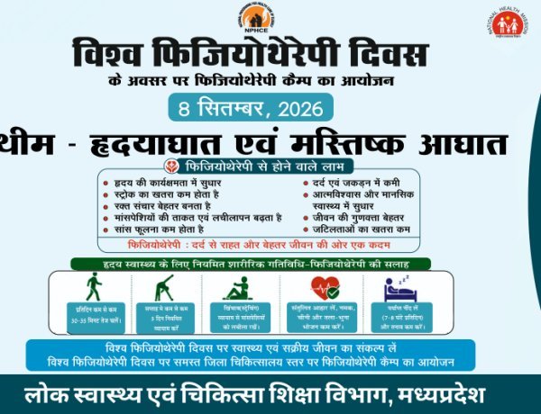 NEWS: विश्व भौतिक चिकित्सा दिवस पर ​नीमच जिला अस्पताल में 8 सितंबर को बड़ा आयोजन, कमर, घुटनों के दर्द और लकवा पीड़ितों के लिए लगेगा निःशुल्क परामर्श शिविर, ​बिना ऑपरेशन के कमर और जोड़ों के दर्द से छुटकारा पाने की मिलेगी सलाह,पढ़े खबर